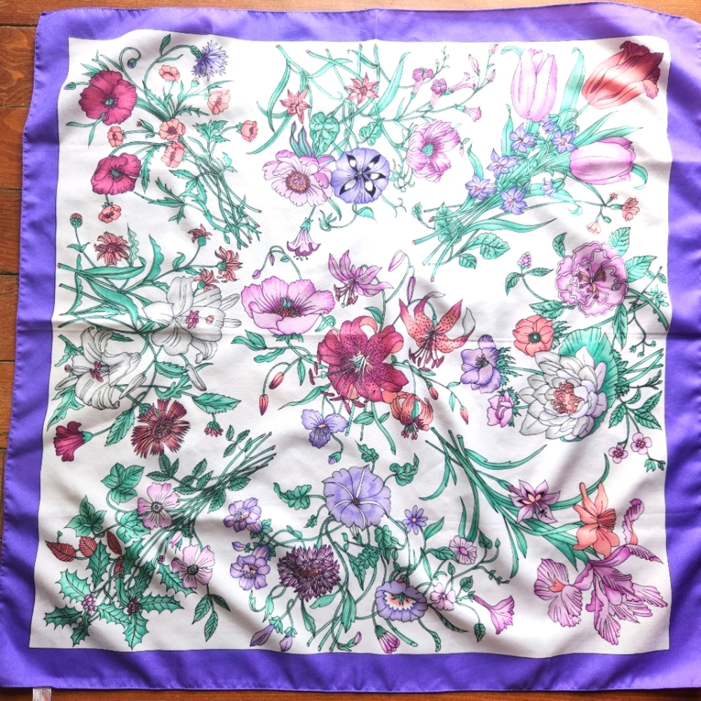 Vintage St Michael Flowered Scarf